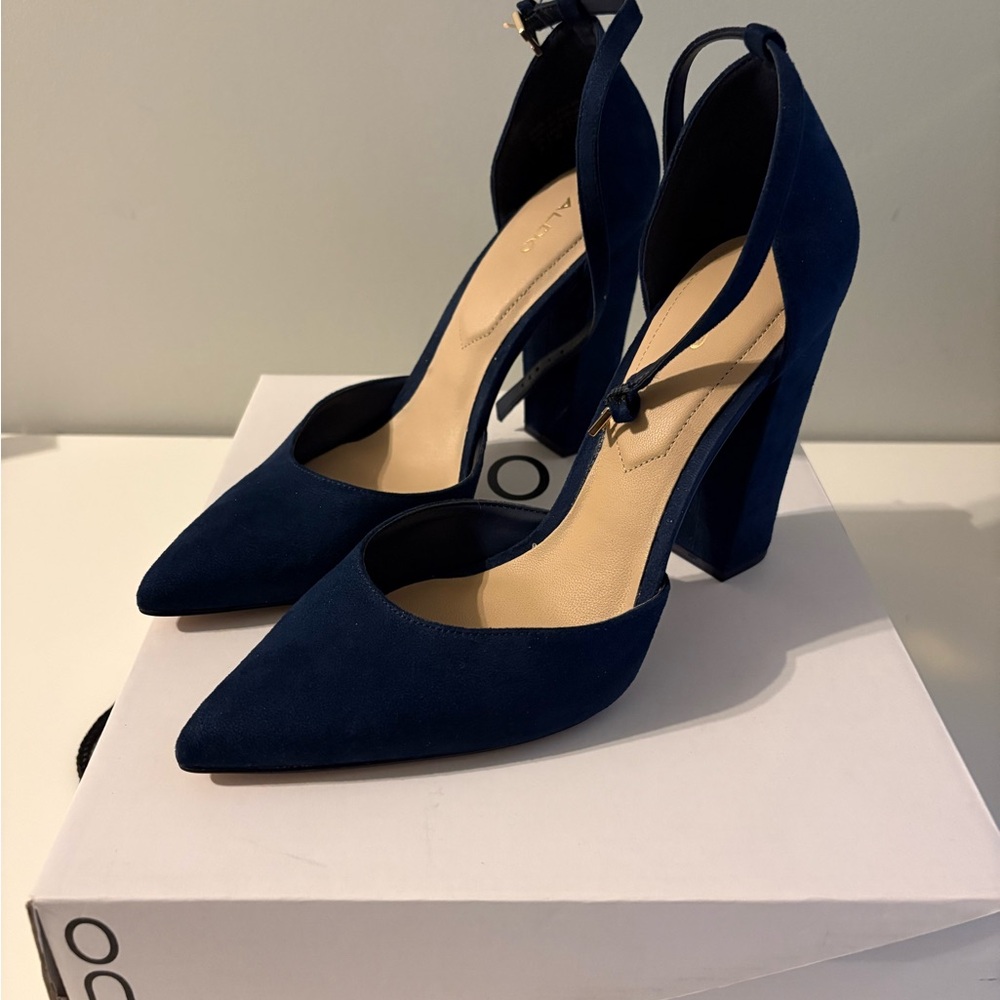 ALDO Navy Suede Heels
